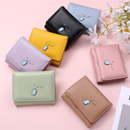 Women Wallets 7 Color Money Bags Short Cute Small Purses Women's Student Cards Holder Girl ID Bag Card Holder Coin Purse