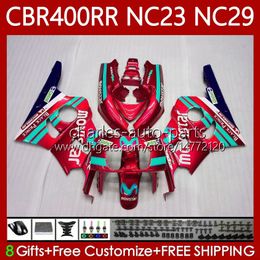 Bodywork For HONDA Red Movistar NC23 CBR400RR CBR400 RR 88-99 Body 65No.101 NC29 CBR 400 RR CC 1988 1989 1990 1991 1992 1993 400CC CBR 400RR 88 89 90 91 92 93 OEM Fairing Kit