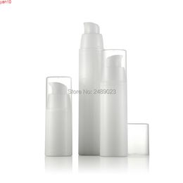 15ml 30ml 50ml White Empty Plastic Shampoo Cosmetic Sample Containers Emulsion Lotion Airless Pump Bottles 100pcs/lot Wholesalehigh qty