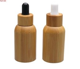 10ml 15ml 30ml 50ml Empty Refillable Bamboo Glass Drop Bottles Containers Jars For E-liquid Oil Use 1oz Cosmetic Container SN423goods