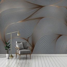 Custom 3D Wallpaper Modern Art Mural Retro Nostalgia Abstract Lines Photo Wall Painting Living Room TV Sofa Background Wall 3 D