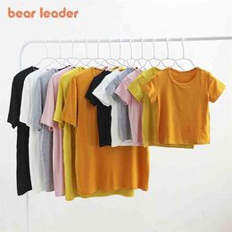 Family Matching Clothes Mother Daughter Kids Baby T-shirt Parent-child Solid Color Short Sleeve Tops Outfits 210429