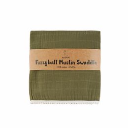Kangobaby Fuzzy Ball Muslin Swaddle born Wrap Receiving Blanket Baby Due Shower Gifts Large Size 100% Organic Cotton 211105
