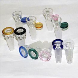 Smoking Herb slide glass bowls 10mm 14mm 18mm Philtre bowl for bongs and Ash Catcher Dabber Wax Tools