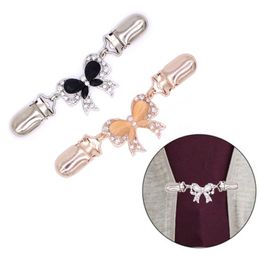 Bowknot Clip Clasps Charm Brooches Jewellery Women Cardigan Sweater Blouse Shawl Shirt Collar Clips Clothing Accessories