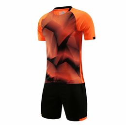 orange Football Kit Adult Kids Soccer Jersey Training Blank Version