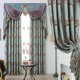 Curtain & Drapes High Grade Relief Chenille Jacquard Shading Curtains For Living Dining Room Bedroom.