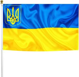 DHL Ukraine Flag 3x5 Ft, Stand with Ukraine with Brass Grommets, Ukraine-National Flags for Outdoor Indoor Decoration