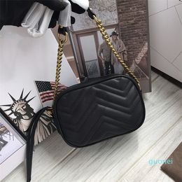 2021 Wholesale leather shoulder bag fashion wave chain purse cowhide handbag presbyopic card holder evening bags messenger women 5525
