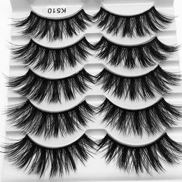 Laser Packing Thick Natural Long 5 Pairs Mink Faux False Eyelashes Set Soft Light Reusable Handmade 3D Fake Lashes Extensions Eyes Makeup 9 Models Available