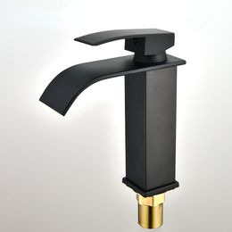 Black Square Paint Sink Faucet Washbasin Faucet Bathroom Basin Faucets Hot Cold Mixer Tap