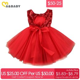 $50-25 1-5Y Princess Kids Baby Dress For Girls Fancy Wedding Sequins Party Birthday Baptism es Girl 210515