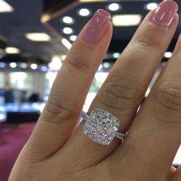 18 K White Gold Colour Natural 2 Carats Diamond Ring for Women 100% Jewellery Gemstone Anillos Bizuteria Bijoux Femme Rings 211217