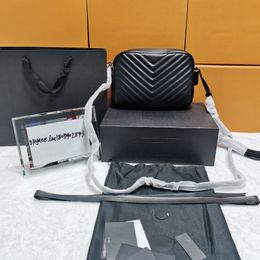Высококачественная кожаная сумка для камеры Классический V-Line Tassel Bags Многофункциональный ящик для хранения молнии на одно плечо дамская сумка 3A0520534