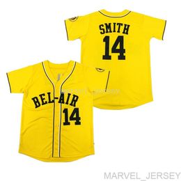 Men Women Youth BEL-AIR 14 SMITH baseball jerseys Embroidery sewing yellow Hip-hop Street culture 2020 new