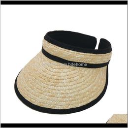 Wide Brim Hats, Scarves & Gloves Fashion Aessories Drop Delivery 2021 Female Beach Hairpin Cap Adjustable Empty Top Sun Hats For Women Vacati