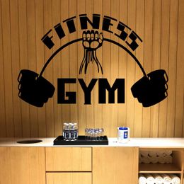 Wall Stickers Fitness Decal Gym Gymnasium Sticker Body-building Posters Decals Mural Crossfit Muscle 1003