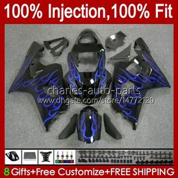 Injection Mould Bodys For SUZUKI GSXR750 GSX-R750 GSXR-750 K4 2004-2005 43No.66 GSXR Blue flames 750 600 CC 750CC 600CC GSXR600 04 05 GSXR-600 2004 2005 OEM Fairing Kit