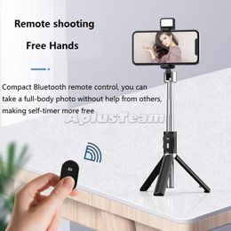 2021 P60D Newest Selfie Stick Tripod Full Light Extendable Wireless Bluetooth Selfie Stick Tripod for iPhone 12/11 Android Phone New High Quality