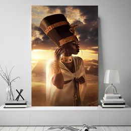 Woman Sunset Pictures Canvas Painting Wall Art For Living Room Modern Home Decoration Portrait Posters And Print