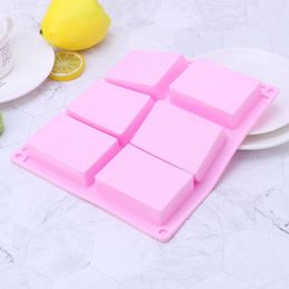 Cake Tools 6 Cavity Plain Rectangle Soap Mould Silicone Craft DIY Making Homemade Mould Bakeware Supplies