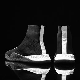 Fashion Men Women Casual Shoe Flat Outdoor Sneaker Black Color knit Sneakers Size 39-44
