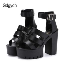 Gdgydh Summer Shoe White Open Toe Button Belt Thick Heel Wedges Platform Shoes Fashionable Casual Sandals Female 210624