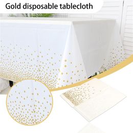 Disposable Dinnerware Gold Birthday Party Decoration Kids Tablecloth Paper Plates Cup Baby Shower Decor Supplies 137x274cm