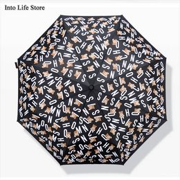 Bear Head Beach Umbrella Rain Women Automatic Folding Sun Umbrellas UV Cute Big Girl Windproof Gift Ideas UPF50+