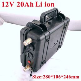 Portable 12V 24V 20Ah lithium battery pack built-in 30A BMS for 240W 360W Ship Propeller/Rubber boat propeller+3A charger