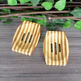 Natural Bamboo Wooden Soap Dish Wooden Soap Tray Holder Storage Soap Rack Plate Box Container for Bath Shower Bathroom DH203