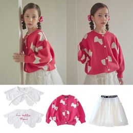 Girls Sweater 2021 Autumn And Winter New Children's Sweater Cardigan Sweater Girl Mini Skirt Girl Clothes Children's Clothing Y1024