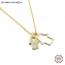 Chains Hand Of Fatima Pendant Necklace For Women 2021 Gift Jewelry Fashion Turkish Eye Geometric Clavicle Chain