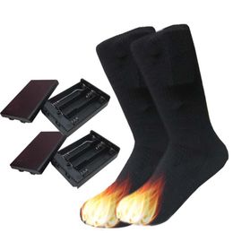 Sports Socks Women Men Heated Stockings Soft Cotton Adult Breathable Warm Thicken Winter Battery Heating Accessories