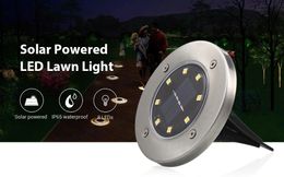 Solar Powered LED Light Lawn Outdoor Ground Garden Decorative Lamp - Silver White