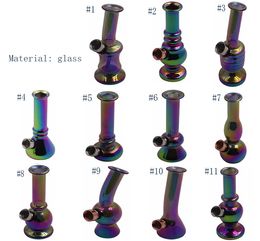 Mini Glass Bongs Dab Rig hookah With Glas Bowl small Bubbler Beaker Bong Water Pipes Material: transparent-glass 240 / box