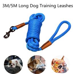 Dog Leash Large Rope Durable Walking Big Collar Strengthen Traction Harness Round Nylon Medium Pet Lead 210729