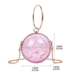 Evening Bags Round Ball Clear Purse Acrylic Box Clutch Bag Transparent Stadium Approved Crossbody Shoulder Handbag For Women & K5DA