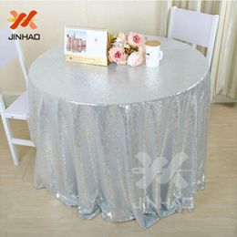 Table Cloth Custom-Made Design Silvery Sequin Tablecloth For Wedding Covers