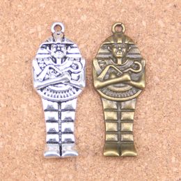 24pcs Antique Silver Bronze Plated egyptian mummy sarcophagus Charms Pendant DIY Necklace Bracelet Bangle Findings 45*18mm