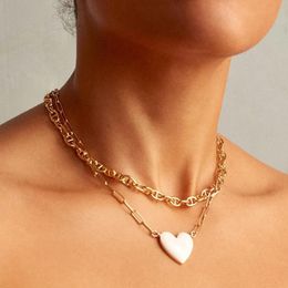 Fashion Jewellery 2021 Bold Pig Nose Metal Chunky Chains Links Choker Necklaces For Women Stackable Cuban Chain Chokers