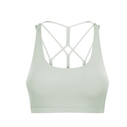 lu-S2009 yoga wear luxury designer fashion sports bra with chest pad breathable comfortable underwear