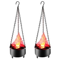 LED Hanging Electric Simulation Flame Lamp Halloween Decoration Bonfire Brazier Lamp 3D Dynamic Christmas Projector Lights 211109