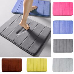 Home Bath Mat Coral Fleece Bathroom Carpet Water Absorption Non-slip Memory Foam Absorbent Washable Toilet Floor