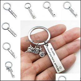 Key Rings Jewelry I Need You Drive Safe Keychain Stainless Steel Tag Keyring Bag Hangs Driving For Women Men Fashion Will And Sandy Gift Dro