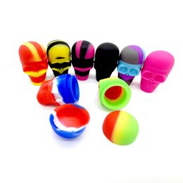 Silicone Wax Dab Containers 3ml 15ml 500ml Skull Shape Dry Herb Box Trays Tool Jars Concentrate Box Oil Storage Container Smoking Accessories