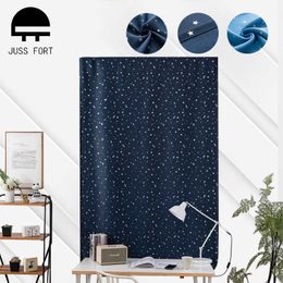 Modern Window Curtain For Living Room Bedroom Silver Stars Blackout Curtain Beige Blue Green Navy Pink Panel Drapes 210712