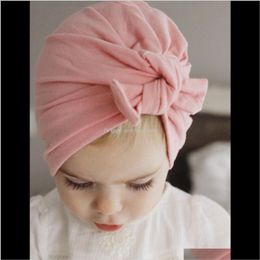 Europe Us Baby Hats Bunny Ear Caps Turban Knot Head Wraps Infant Kids India Hats Ears Cover Childen Milk Silk Beanie 7Spxv Bkfvd