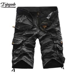 FOJAGANTO Quality Brand Men Cargo Shorts Summer Male Casual Shorts Waist Men's Street Cargo Short (No Belt) 210622