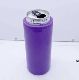 DIY Heat Sublimation Can Cooler 12oz Slim Straight Can Insulator Blank Double Wall Stainless Steel Vacuum Cooler sea shipping DAP116